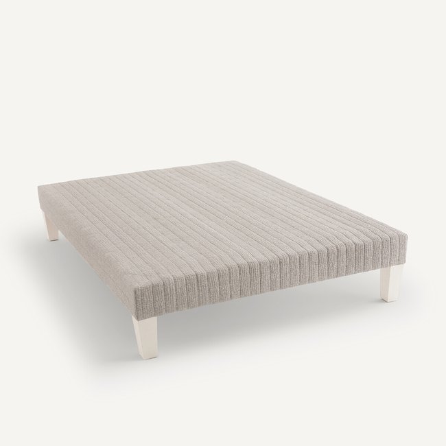 Sommier tapissier à lattes recouvertes, H16 cm Couleur gris perle <span itemprop=