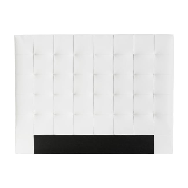 Tête de lit capitonnée L160 cm HALCIONA Couleur blanc <span itemprop=