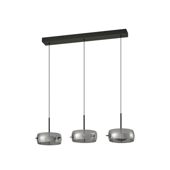 Suspension en verre moderneLED, Martis Couleur noir, gris fumé <span itemprop=
