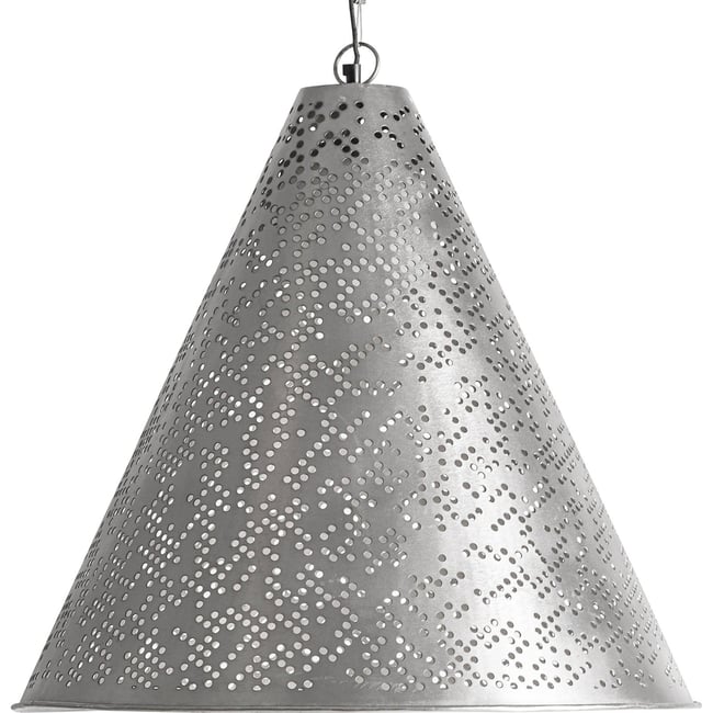 Suspension conique ajourée S.JACQUARD Couleur argenté <span itemprop=