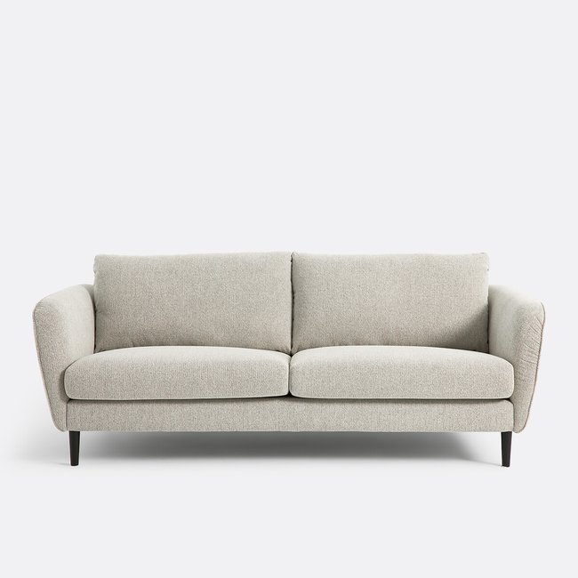 Sofá de 3 ou 4 lugares, tecido com textura mesclada, Amy cru <span itemprop=
