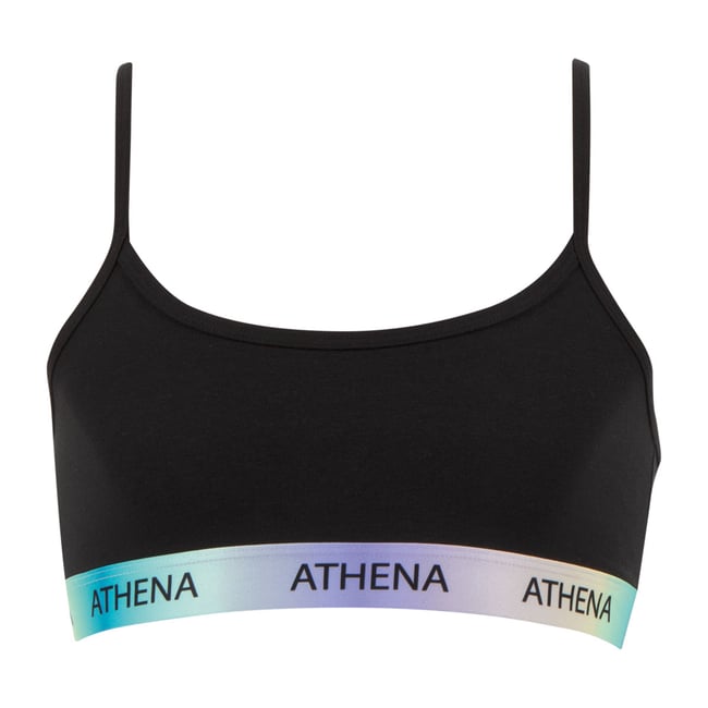 Brassière à fines bretelles noir <span itemprop=