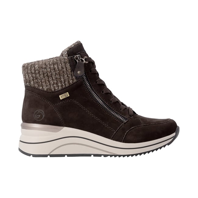 Basket Montante Cuir Castor marron/beige <span itemprop=