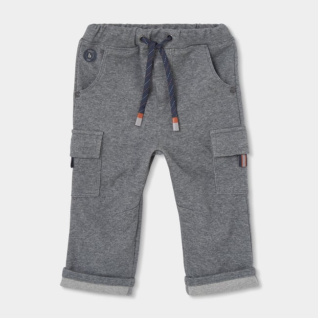 Pantalon garçon avec poches cargo gris <span itemprop=
