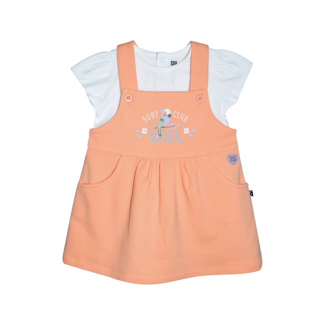 Tshirt robe neige maille bebe orange <span itemprop=