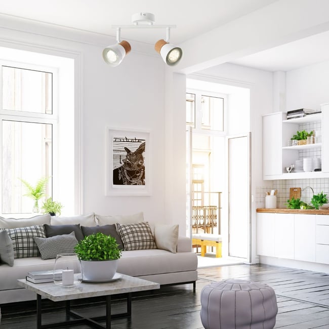 Plafonnier    MOKA Couleur blanc mat <span itemprop=