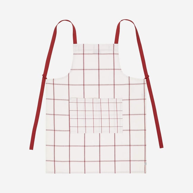 Tablier de cuisine en coton JULIE rouge <span itemprop=