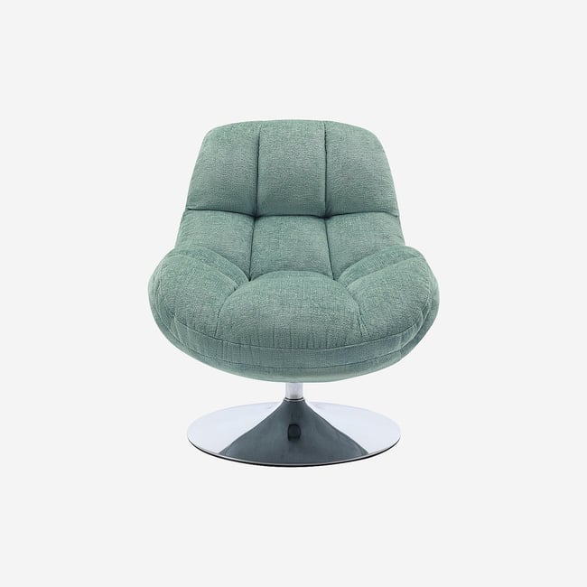 Fauteuil pivotant en tissu et métal chromé MOGLIANO - HABITAT