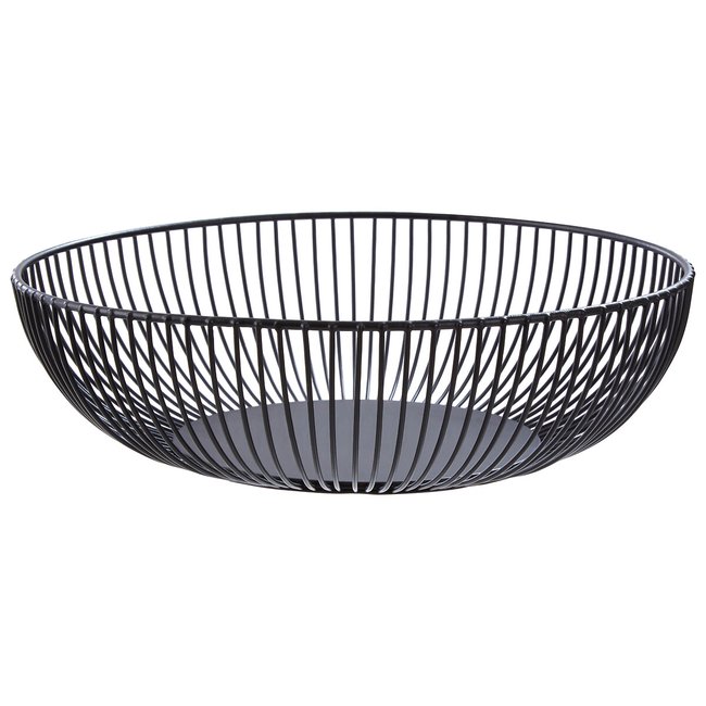 Wire Fruit Bowl in Matte Black, black, SO'HOME