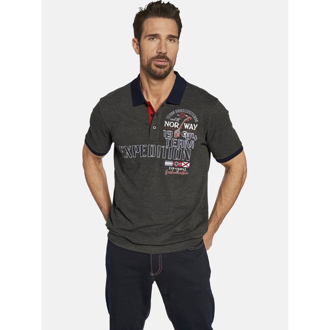Polo ERLING gris foncé mélange <span itemprop=