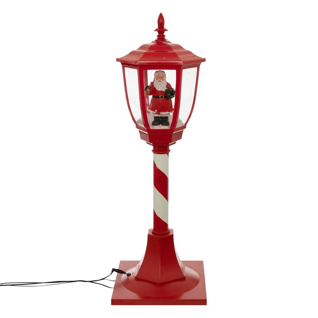 Décoration lanterne rouge H90cm 30 LED blanc froid à transfo Couleur rouge <span itemprop=
