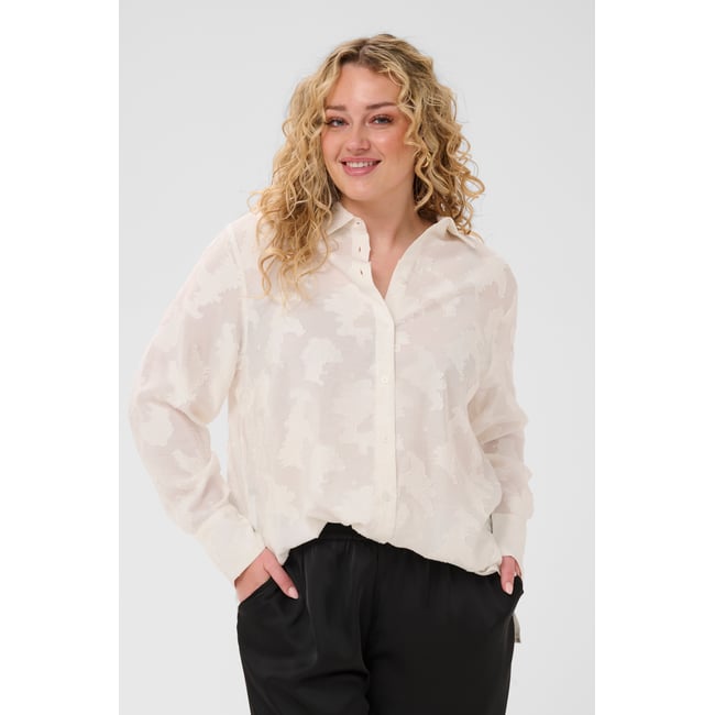 Chemise à manches longues blanc chalk <span itemprop=
