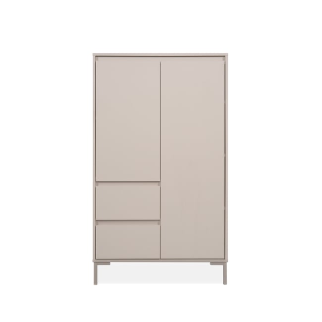 Buffet haut 2 portes et 2 tiroirs NERIO Couleur beige <span itemprop=