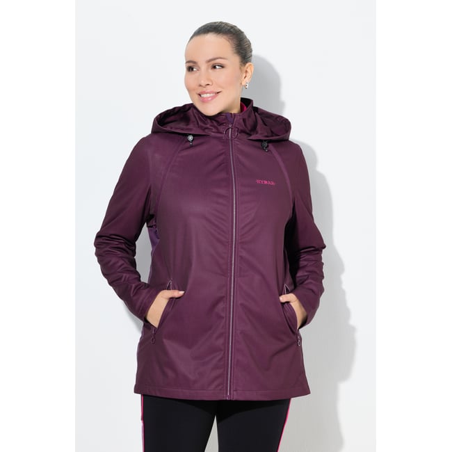 Veste technique 2-en-1 HYPRAR à capuche cerise noire <span itemprop=