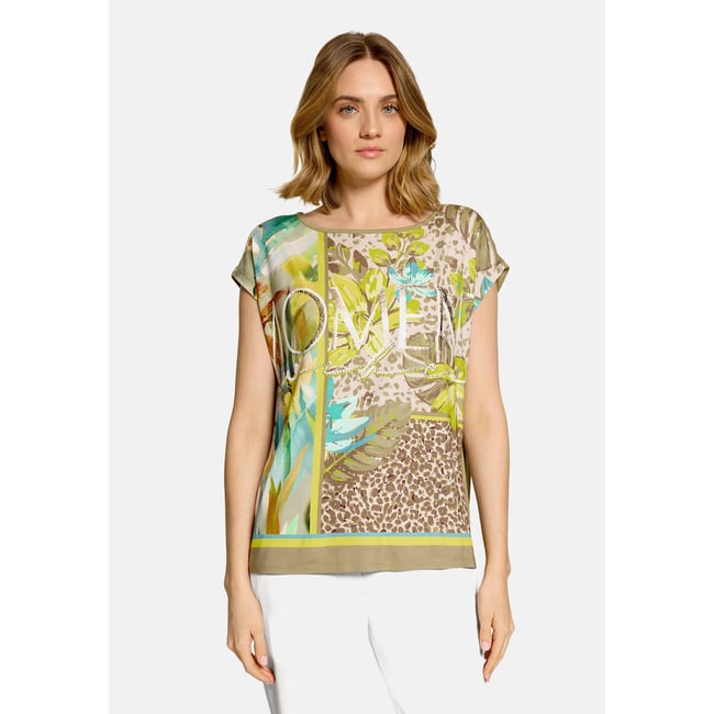Haut casual à impression beige/yellow <span itemprop=
