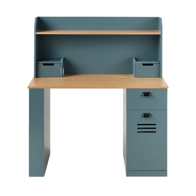 Bureau enfant/ado avec rangement - MISTRAL Couleur bleu grisé <span itemprop=