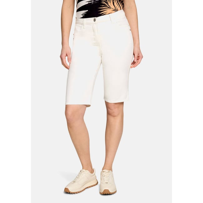 Shorts en jean à poches plaquées blanc <span itemprop=