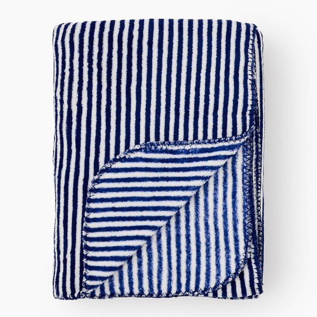 Plaid, 130x170cm, 100% polyester recyclé 280gsm bleu profond <span itemprop=