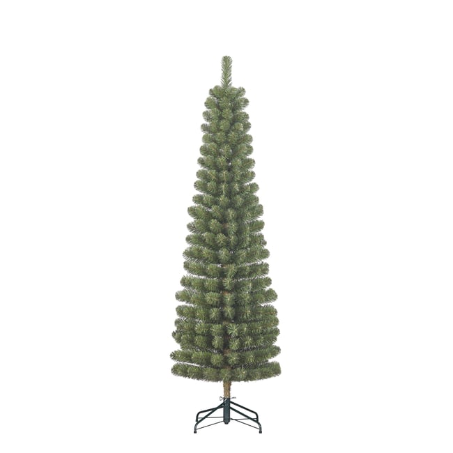 Sapin de Noël artificiel étroit H215 cm CHARLTON Couleur vert <span itemprop=