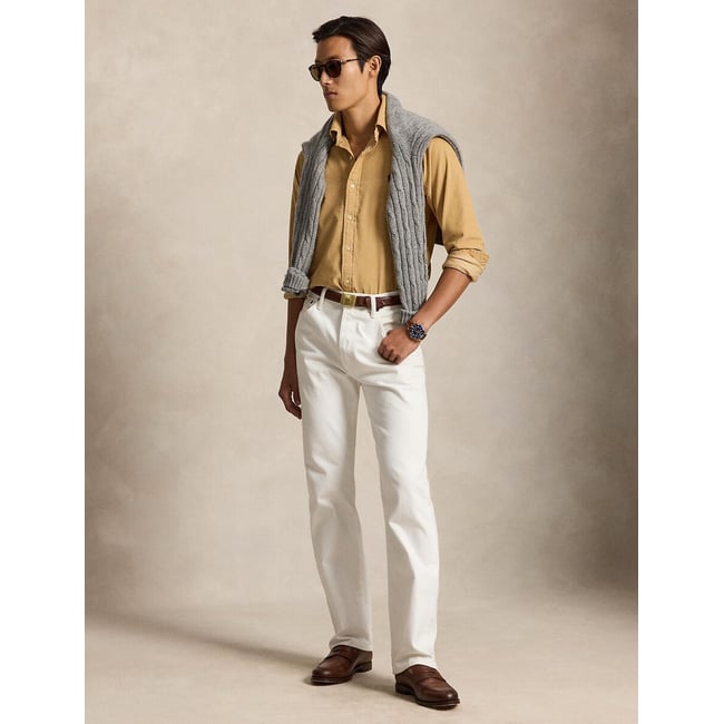 Camicia in velluto a coste aderente, Custom Fit cammello POLO RALPH LAUREN