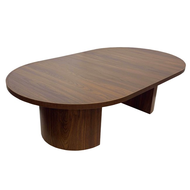 Table basse effet bois ovale 120x70x35 cm , TRINITY - OVIALA