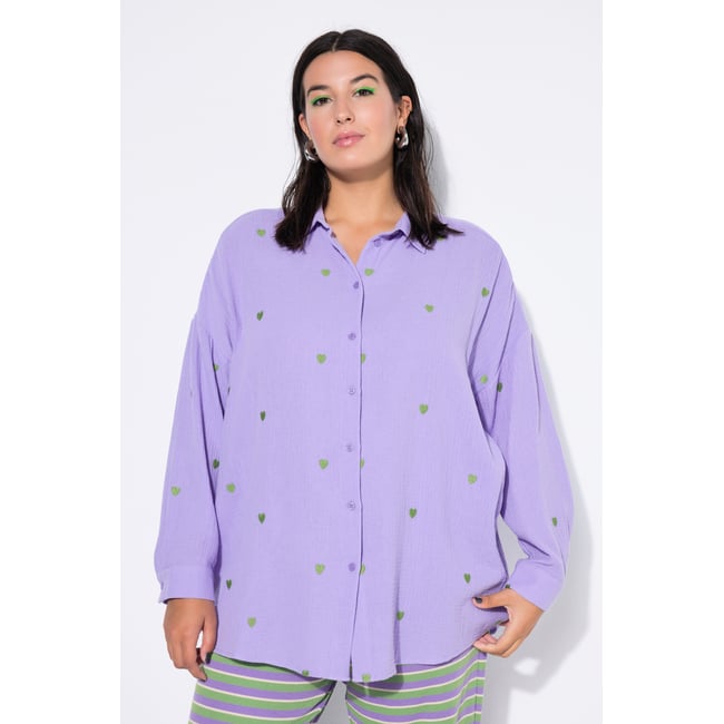 Blouse en mousseline oversized. violet <span itemprop=
