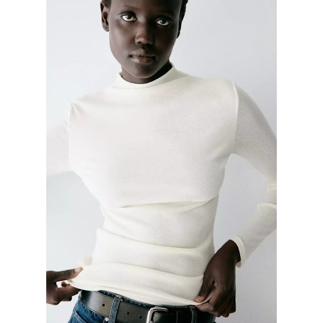 T-shirt cintré col montant - MANGO