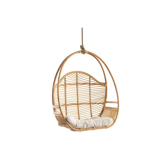 Fauteuil suspendu en rotin GALON Couleur naturel <span itemprop=