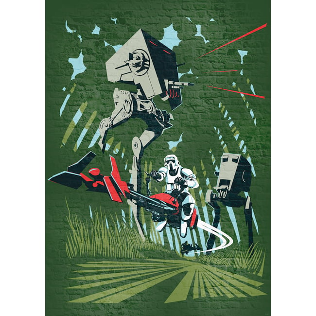 Papier peint Komar - Star Wars Classic Concrete Endor - 200 x 280 cm Couleur multicolore <span itemprop=