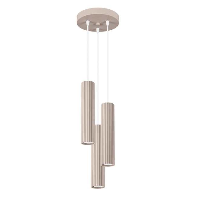 Suspension Aluminium Taupe GU10 3 Karbon Couleur marron <span itemprop=