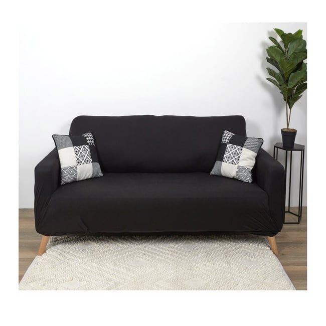 Housse De Canapé 2 Places Extensible Gris - DECORATIE