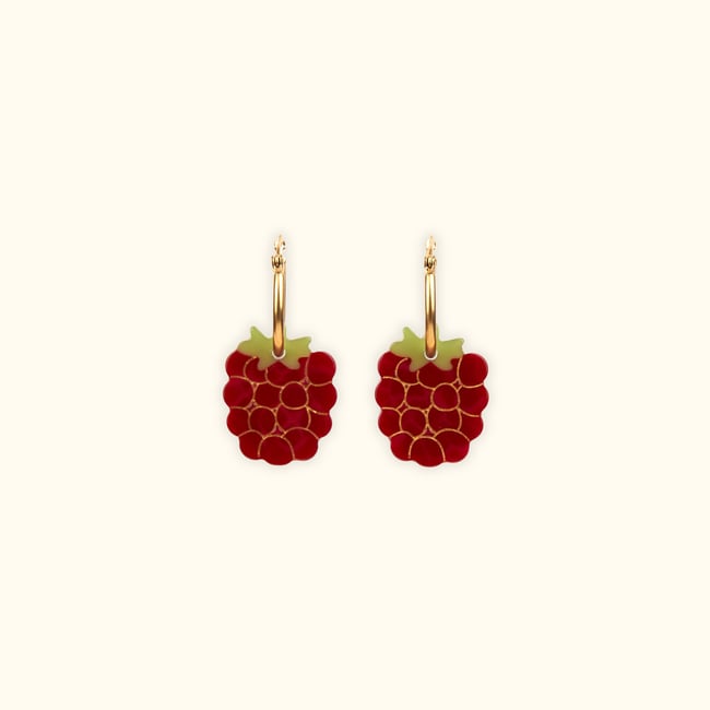 Boucles d'oreilles FRAMBOISE framboise <span itemprop=