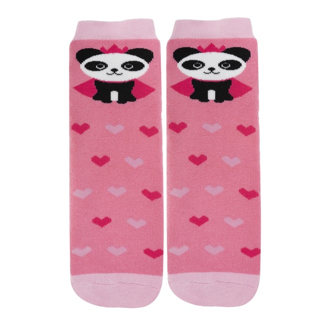 Chaussettes anti-dérapantes coton, picots antidérapants rose <span itemprop=