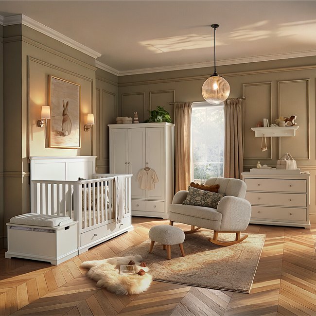 Beaumont Grand 3-Piece Nursery Furniture Set, white, CUDDLECO