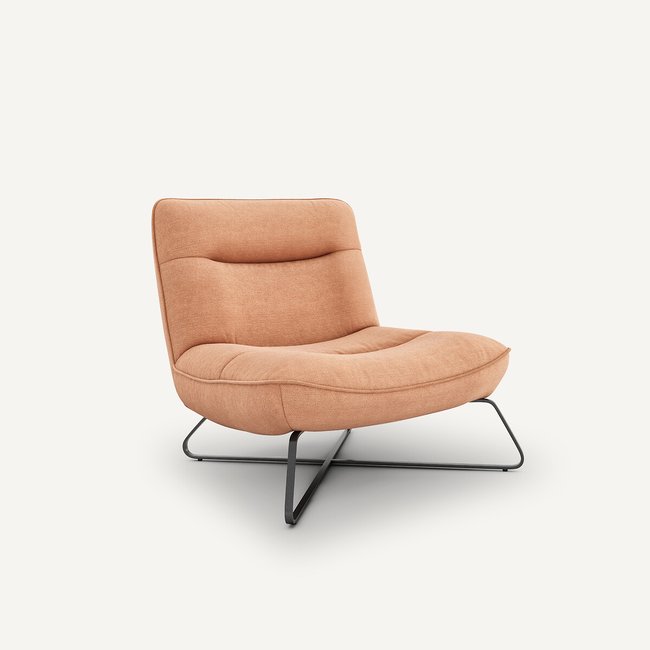 Cotton/linen canvas armchair, Helma, coral, AM.PM