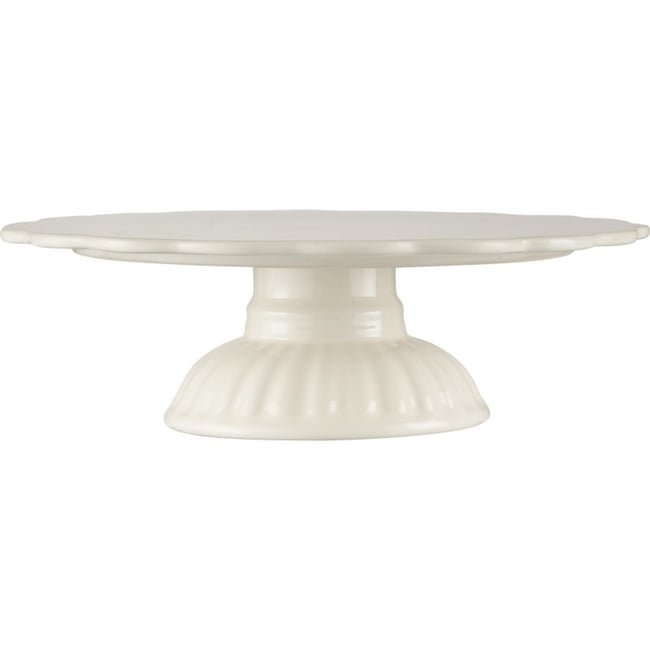 Plat présentoir à gâteau sur pied Couleur crème <span itemprop=