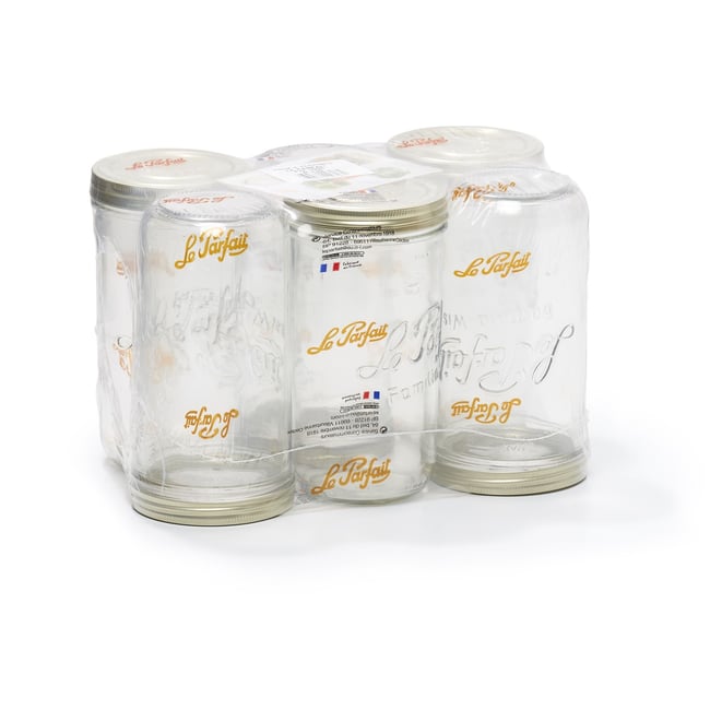 Lot de 6 terrines en verre 1.5kg, LE PARFAIT transparent <span itemprop=