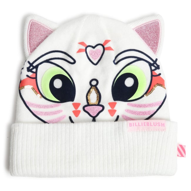 Bonnet chat à oreilles paillettes rice <span itemprop=