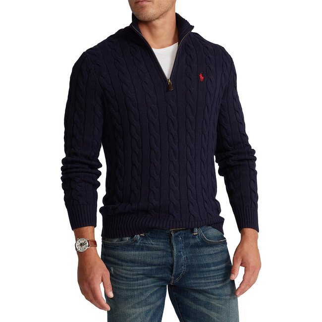 Polo zip neck sweater outlet