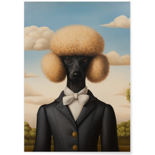 Affiche Le caniche gentleman Couleur blanc <span itemprop=