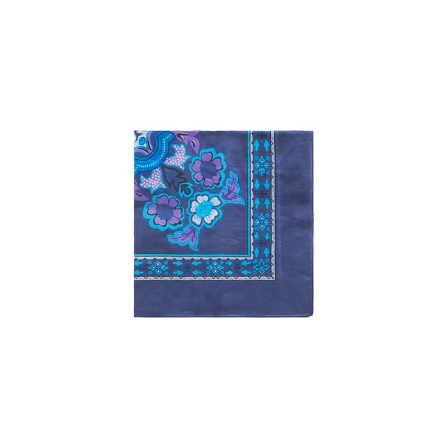 Foulard satiné en soie LAUREEN bleu gris <span itemprop=