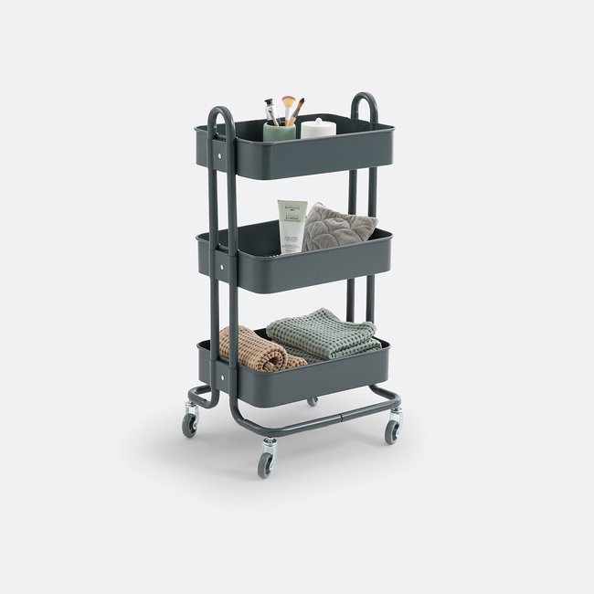Carrello in metallo acciaio con ruote, Lirya grigio SO'HOME