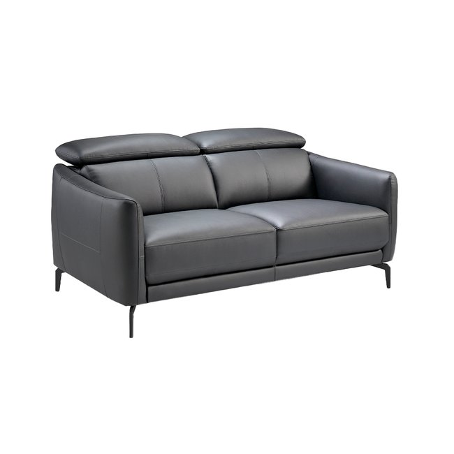 Canapé en cuir et acier Couleur noir <span itemprop=