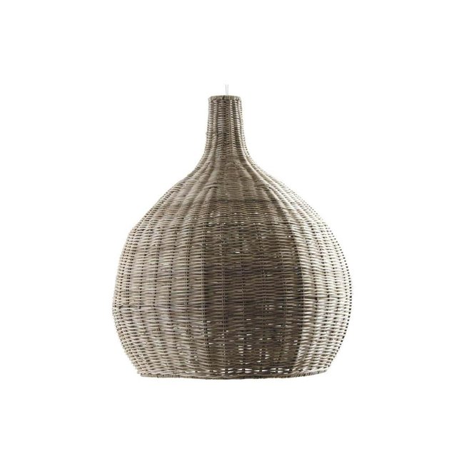 Abat-jour rond en poelet pour suspension Couleur beige <span itemprop=