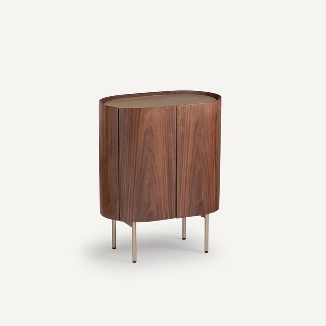 Aslen Walnut/Leather Bedside Table, walnut, AM.PM