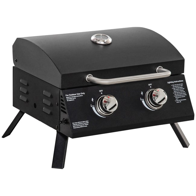 Barbecue à gaz Acier Noir noir <span itemprop=