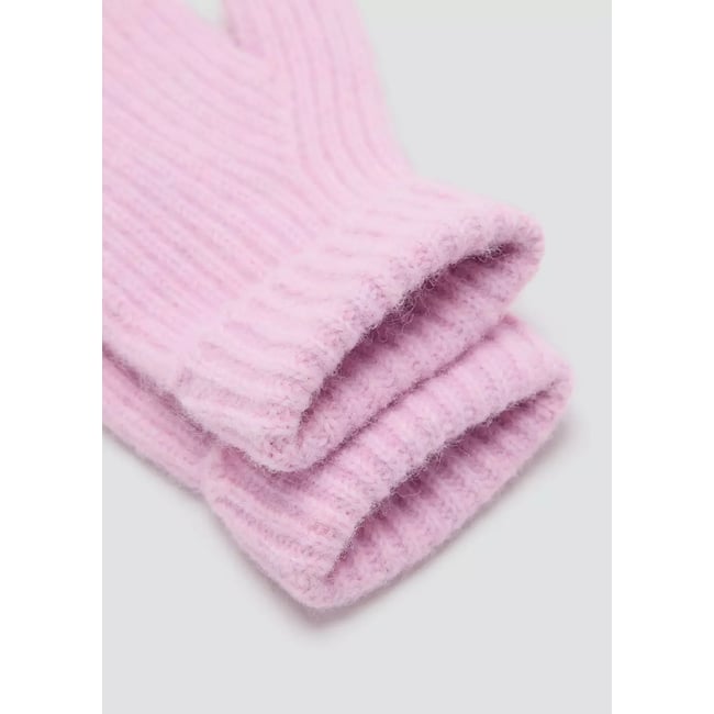 Gants en maille rose <span itemprop=
