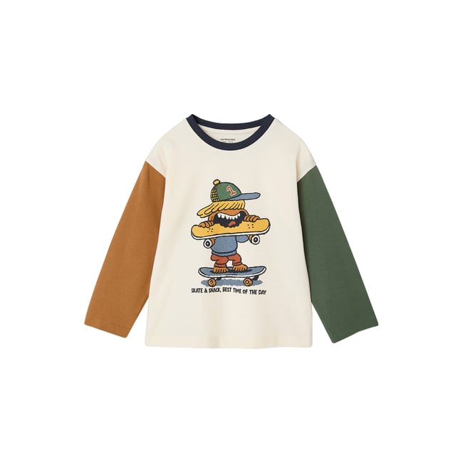 T-shirt manches longues écru <span itemprop=