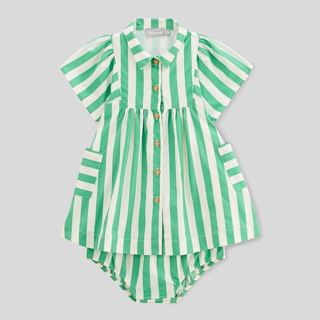 Robe avec bloomer rayés en coton BIO GOTS victoria <span itemprop=