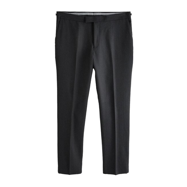 Pantalon de smoking ajusté en laine signature noir <span itemprop=